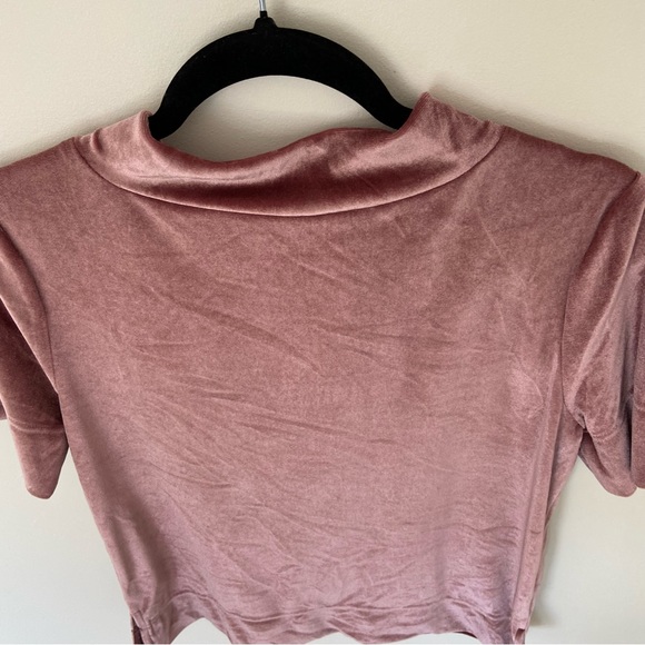 Anthropologie Pink Velvet Mock Neck Top size Small - Picture 9 of 10